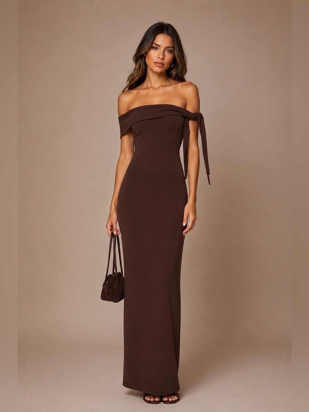 NWT SNDY’S Jaymes Maxi Dress in Chocolate